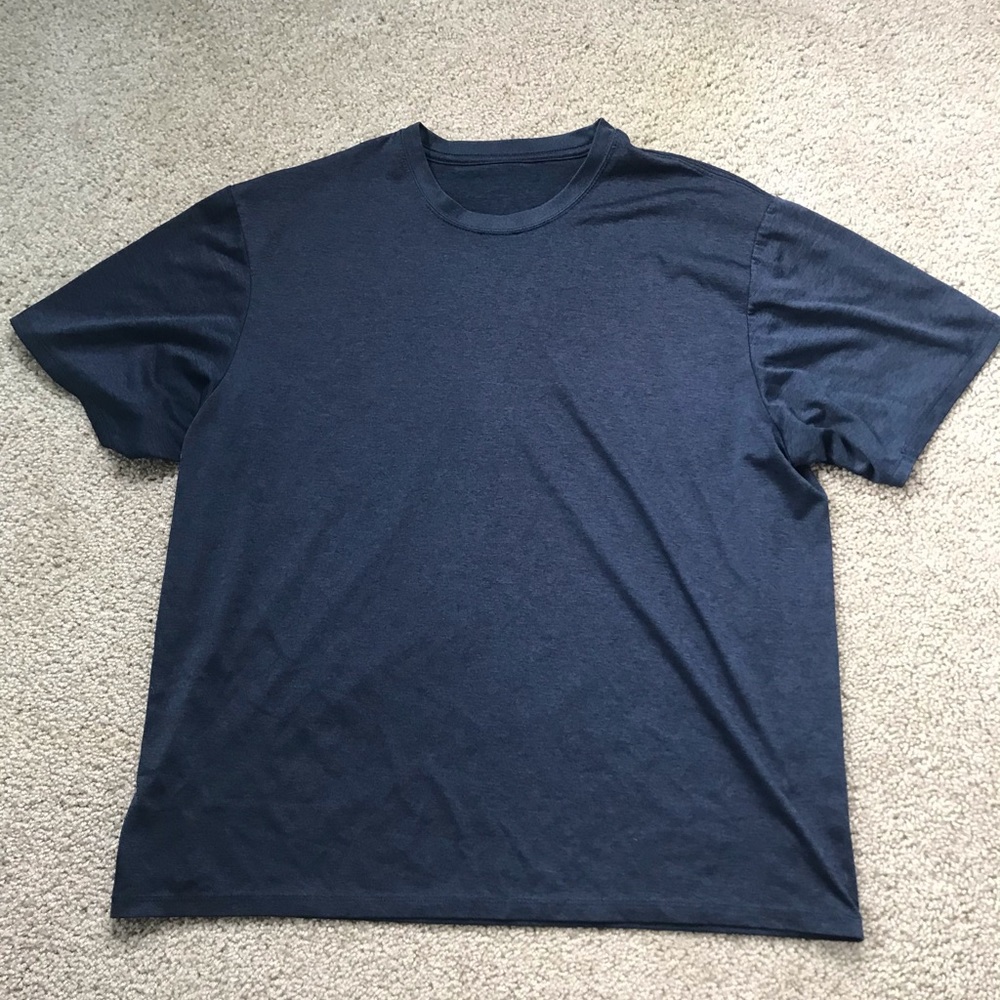 Blue moisture wicking running shirt men’s
